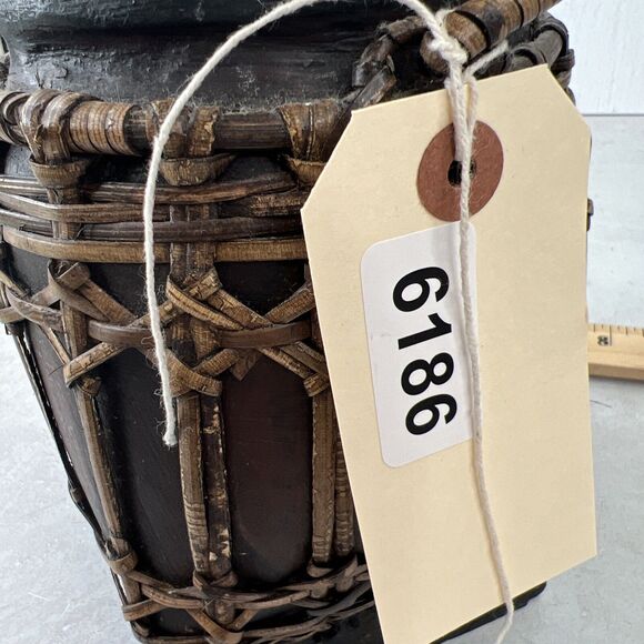 Asian Lacquered Wood And Bamboo Tea Rice Storage Box Home Decor - Picture 15 of 15